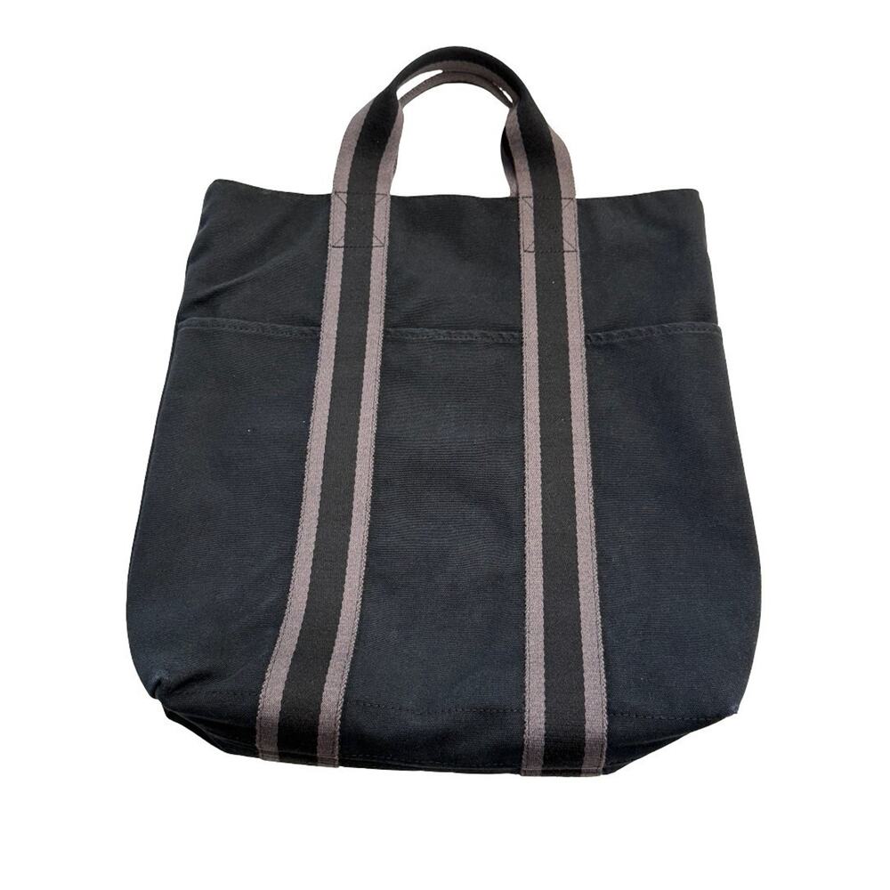 HERMES Fourre-Tout Canvas Tote Black / Grey – Good Condition | COA Included